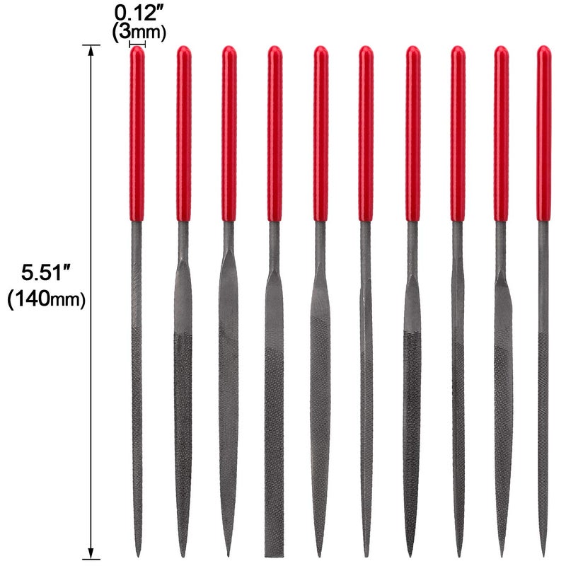 ANCIRS 10 Pack Needle File Set, Mini Needle Jewelry File Set, Hardened Alloy Strength Steel Files - Image 3